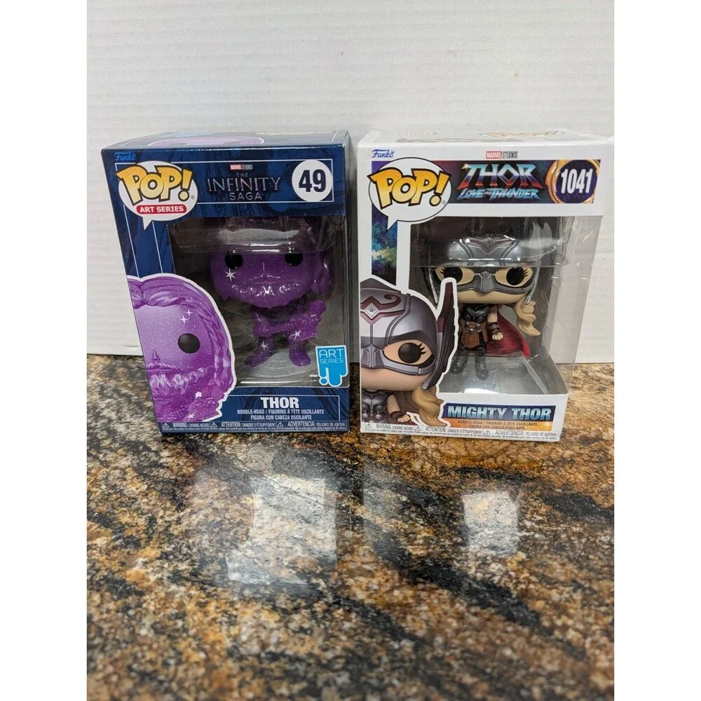 Funko Pop! Mighty Thor #1041 & #49 Thor Love & Thunder Marvel Studios